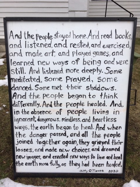 salisbury church poem sign 2020